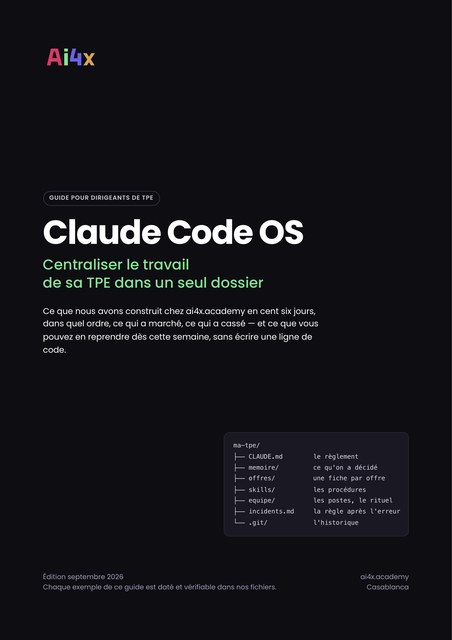 Guide — Claude Code OS, centraliser le travail de sa TPE dans un seul dossier