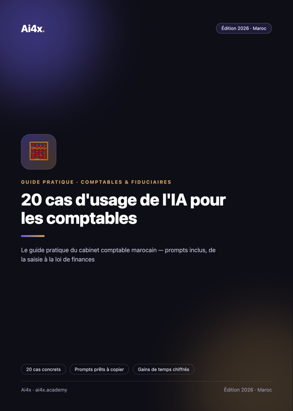 Couverture de l'ebook 20 cas d'usage de l'IA pour les comptables au Maroc