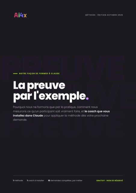 Couverture — La preuve par l'exemple, notre façon de former à Claude