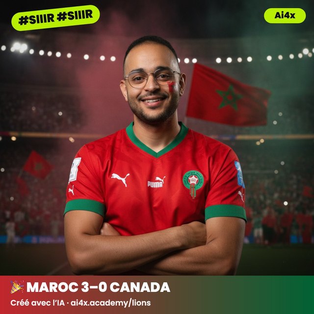 Exemple réel : avatar de supporter des Lions généré par l'IA
